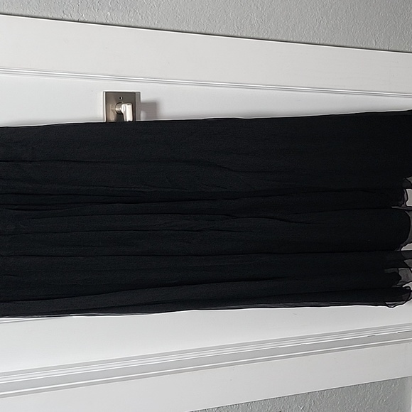 BCBG MAXAZRIA Rhinestone BLACK MAXI Chiffon DRESS - Picture 5 of 11